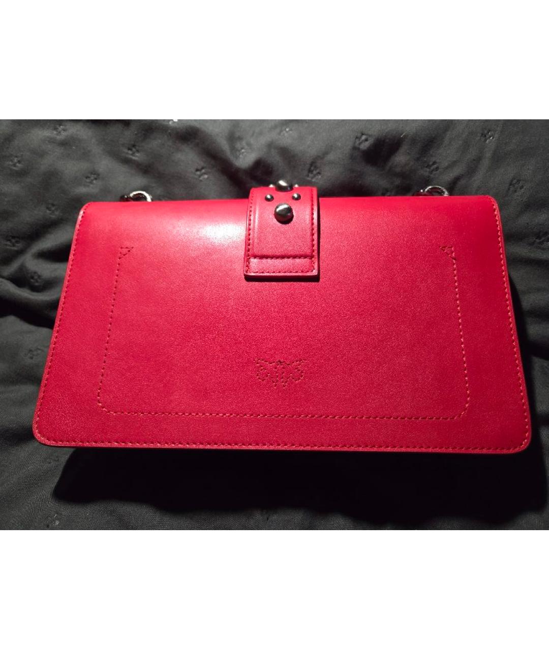 PINKO Красная кожаная сумка через плечо, фото 3