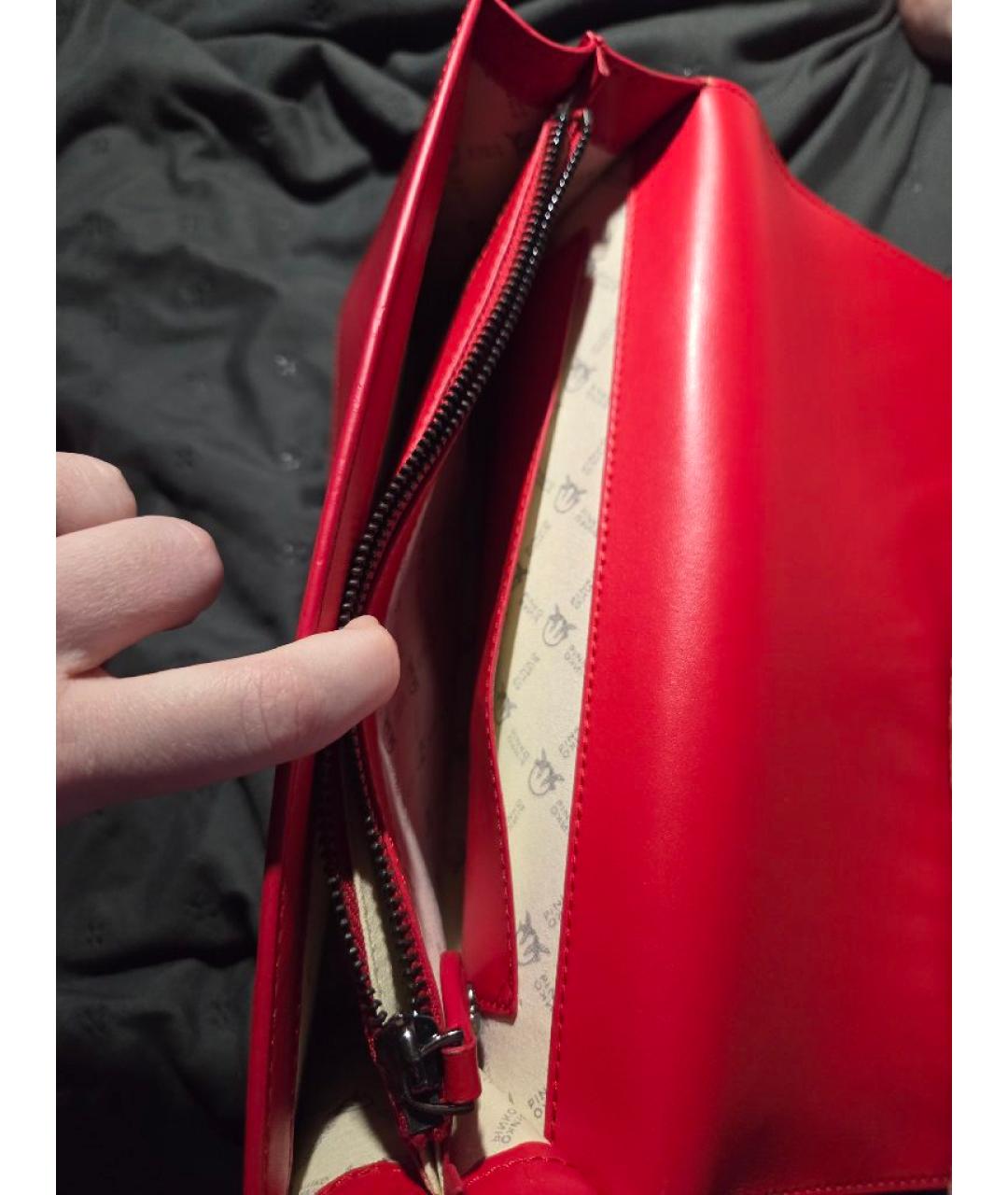 PINKO Красная кожаная сумка через плечо, фото 8