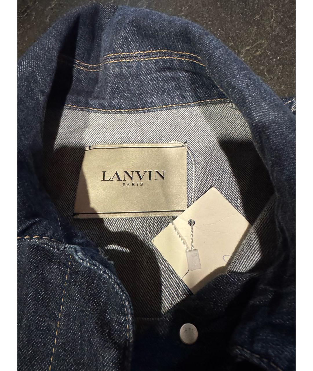 LANVIN Темно-синяя хлопковая куртка, фото 4