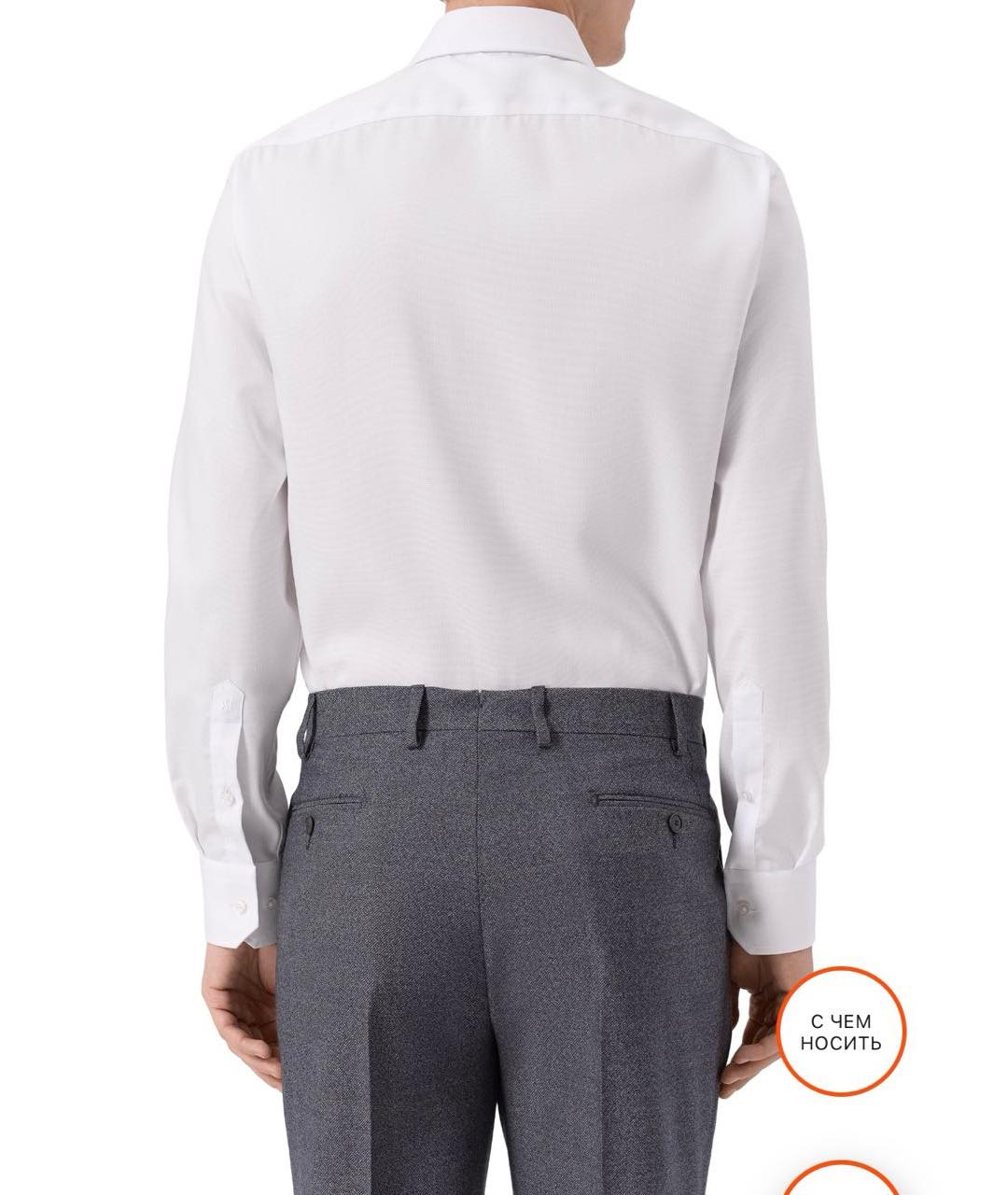 HUGO BOSS Белая хлопковая классическая рубашка, фото 6