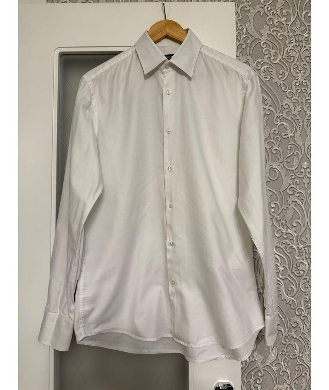 HUGO BOSS Белая хлопковая классическая рубашка, фото 7