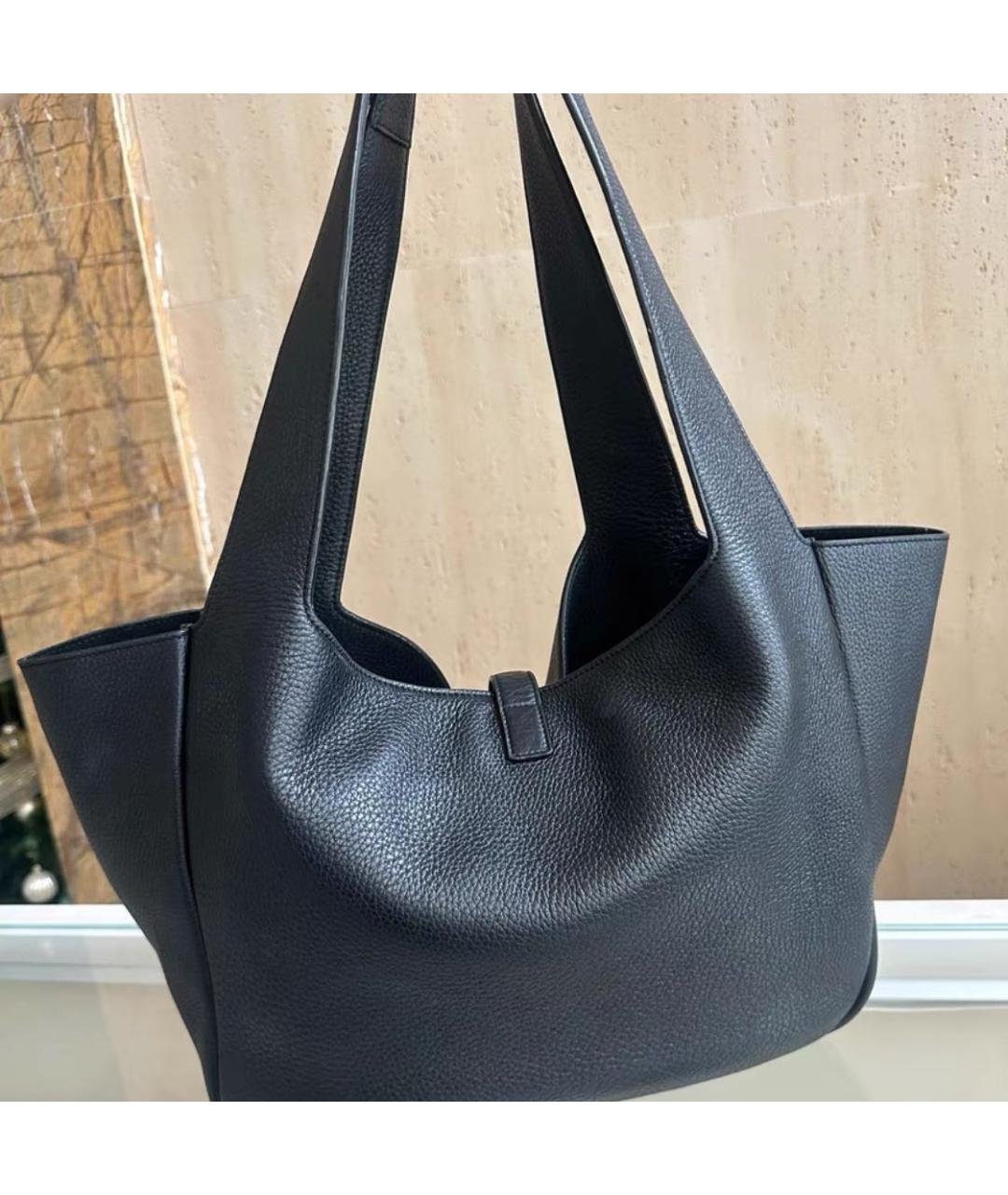 SAINT LAURENT Черная кожаная сумка через плечо, фото 3