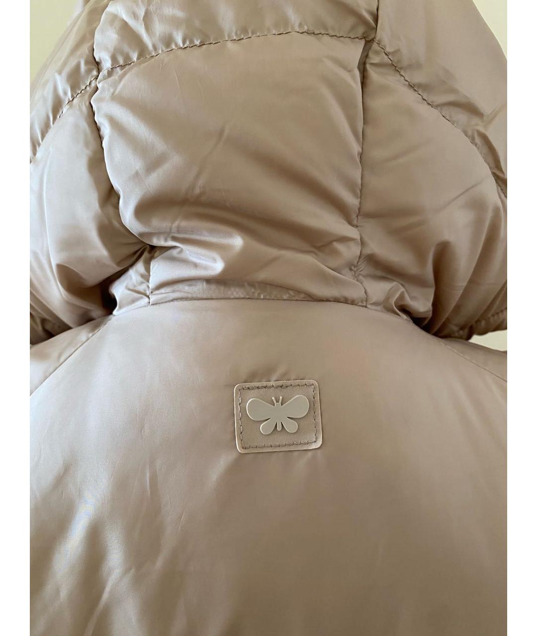 WEEKEND MAX MARA Бежевый полиамидовый пуховик, фото 4