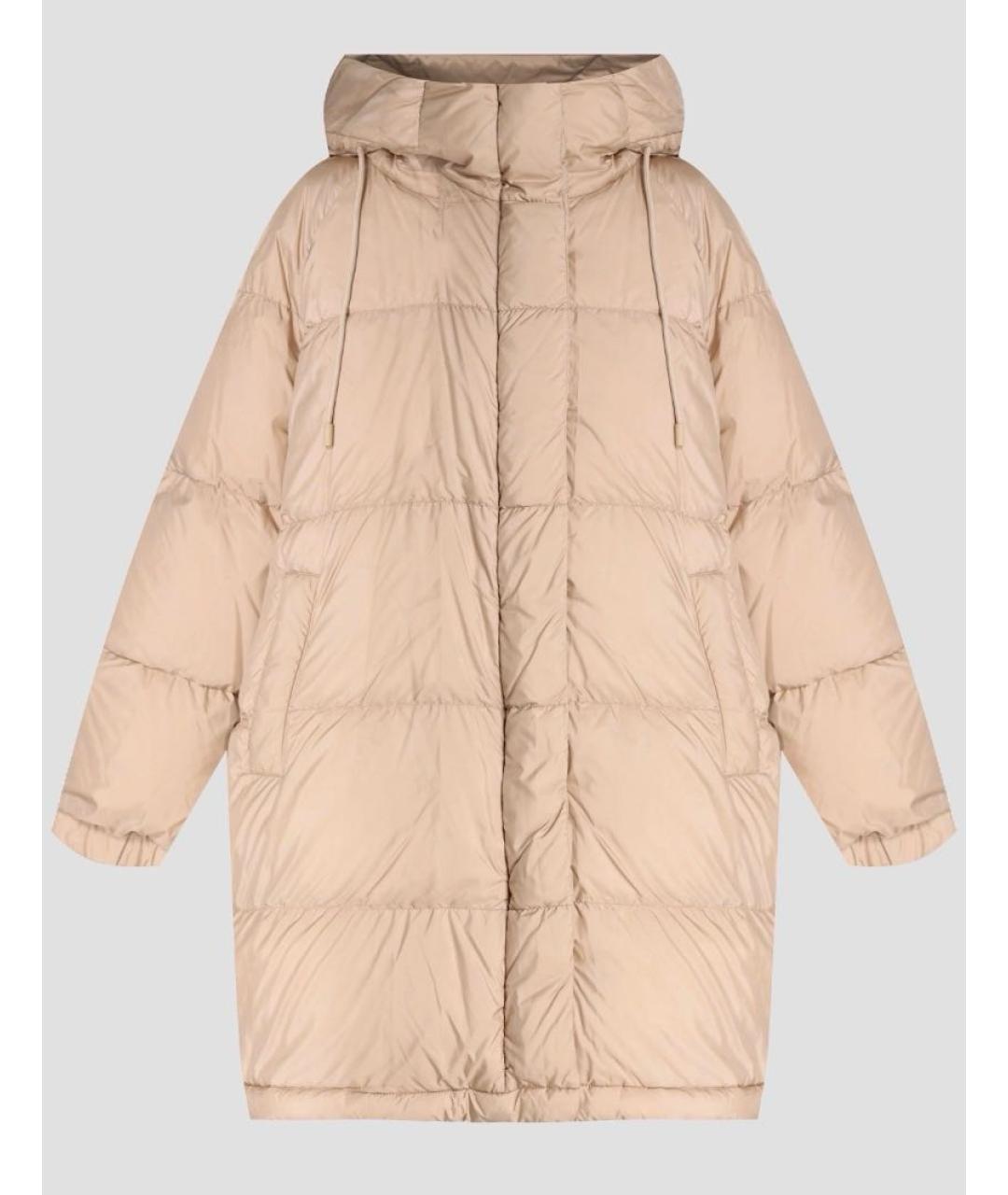 WEEKEND MAX MARA Бежевый полиамидовый пуховик, фото 9
