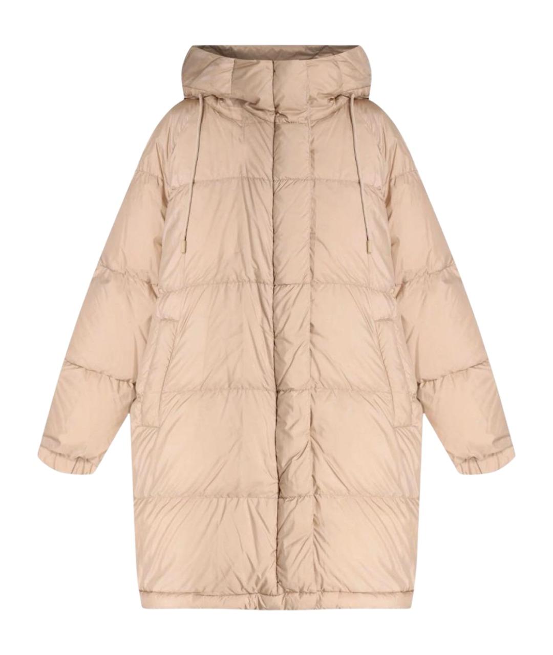WEEKEND MAX MARA Бежевый полиамидовый пуховик, фото 1