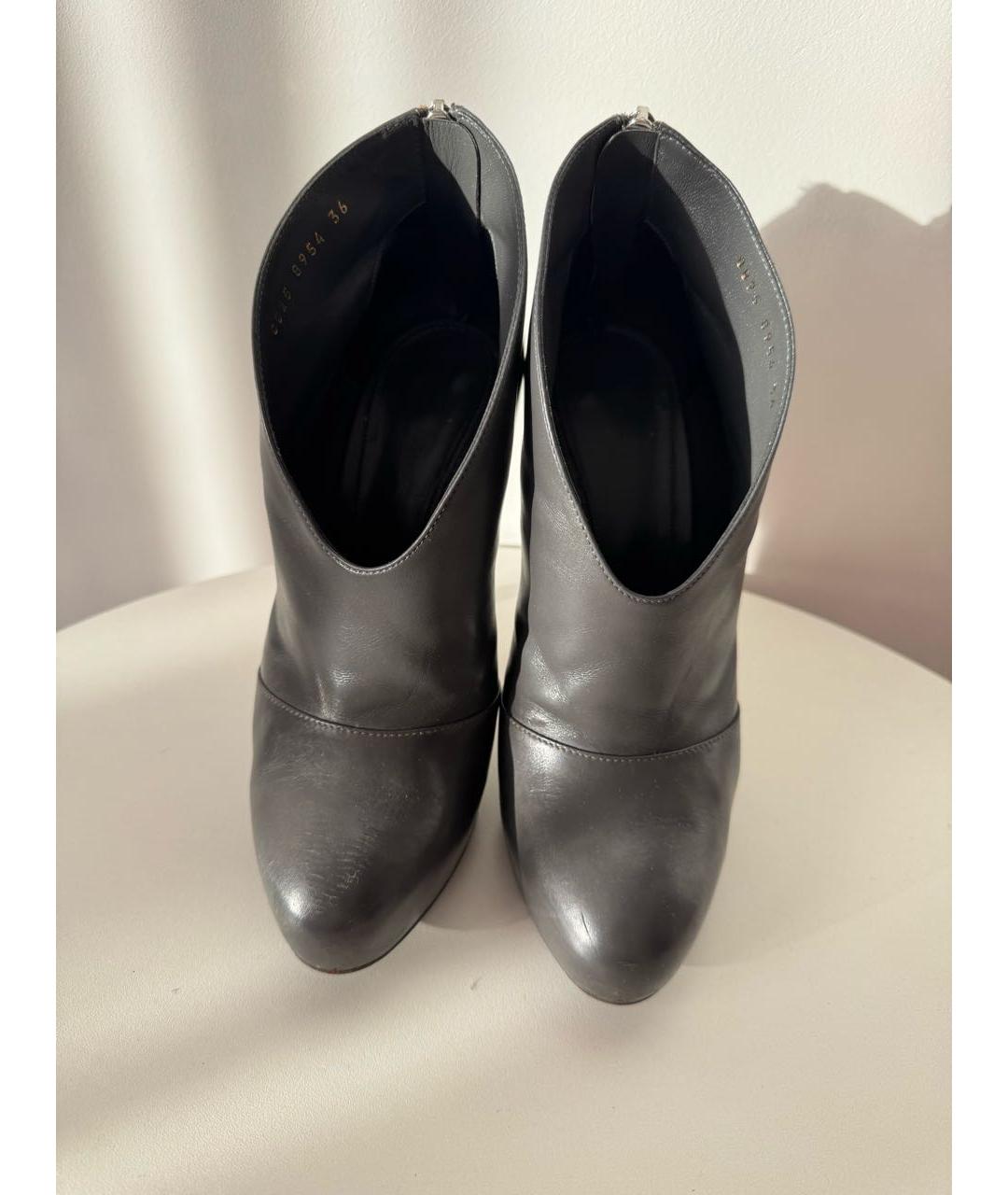 GIANVITO ROSSI Серые кожаные ботильоны, фото 2