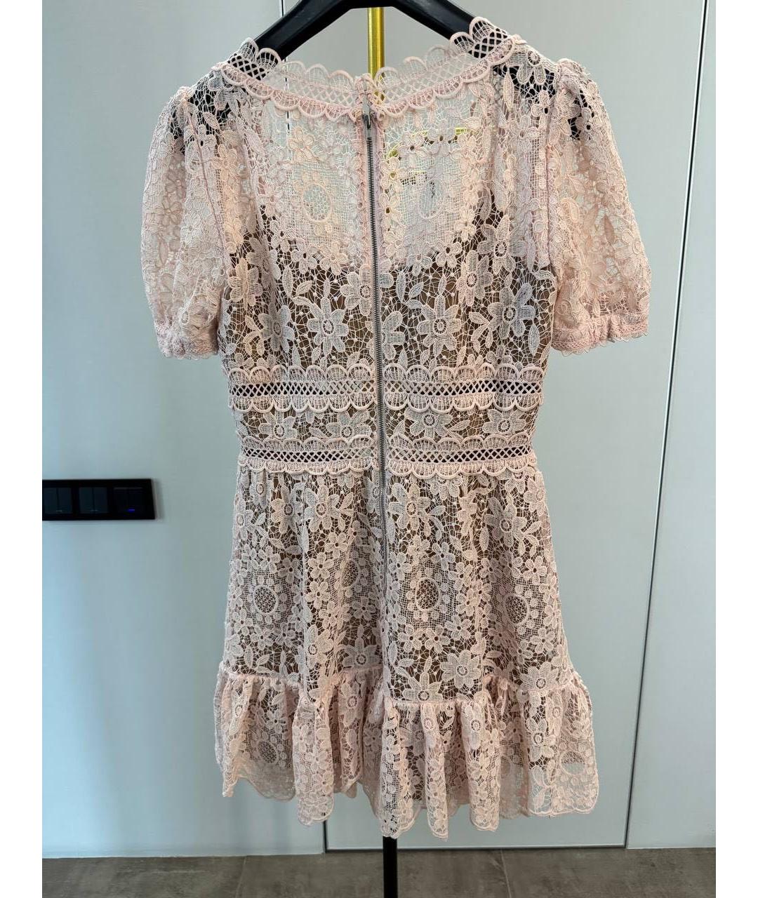 SELF-PORTRAIT Розовое хлопковое коктейльное платье, фото 2