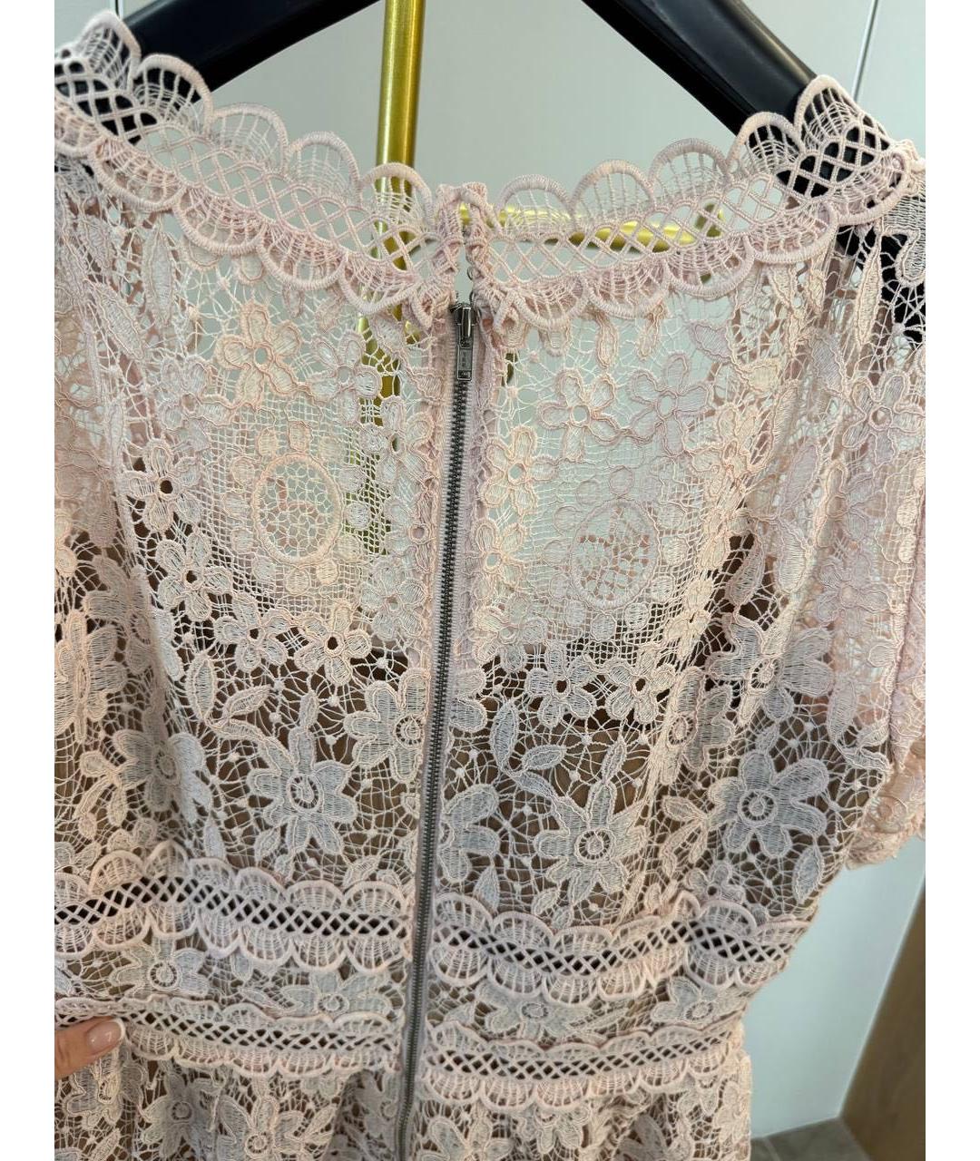 SELF-PORTRAIT Розовое хлопковое коктейльное платье, фото 4