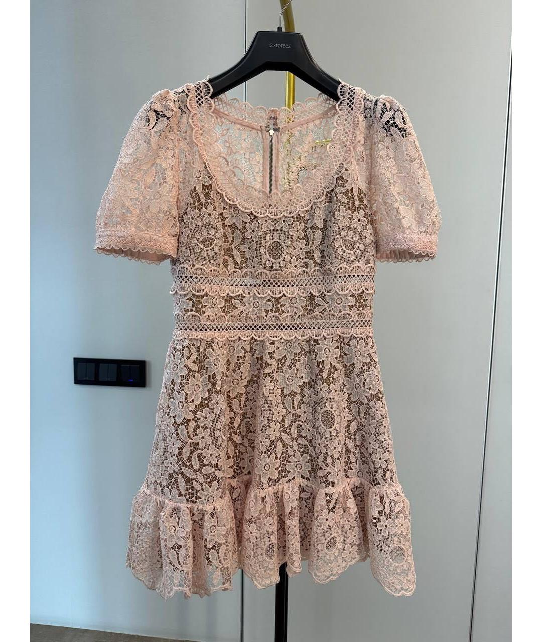 SELF-PORTRAIT Розовое хлопковое коктейльное платье, фото 9