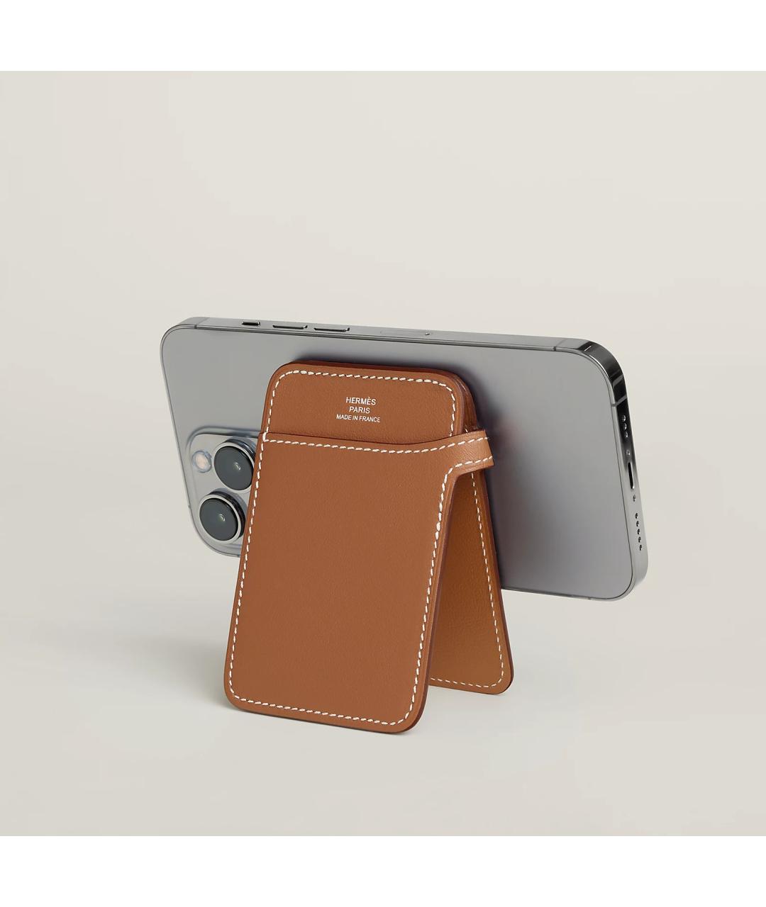 HERMES Коричневый кожаный кардхолдер, фото 6