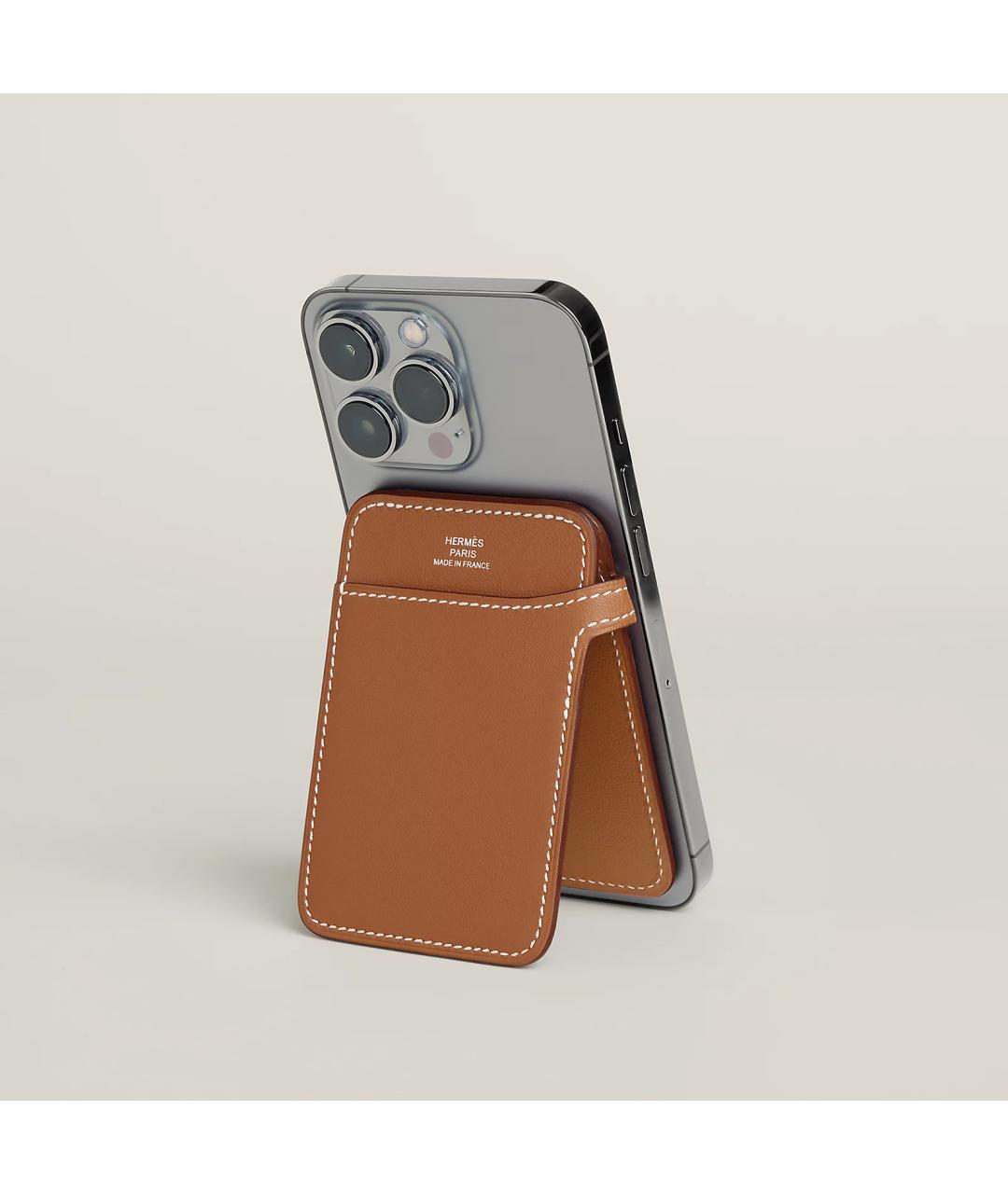 HERMES Коричневый кожаный кардхолдер, фото 5