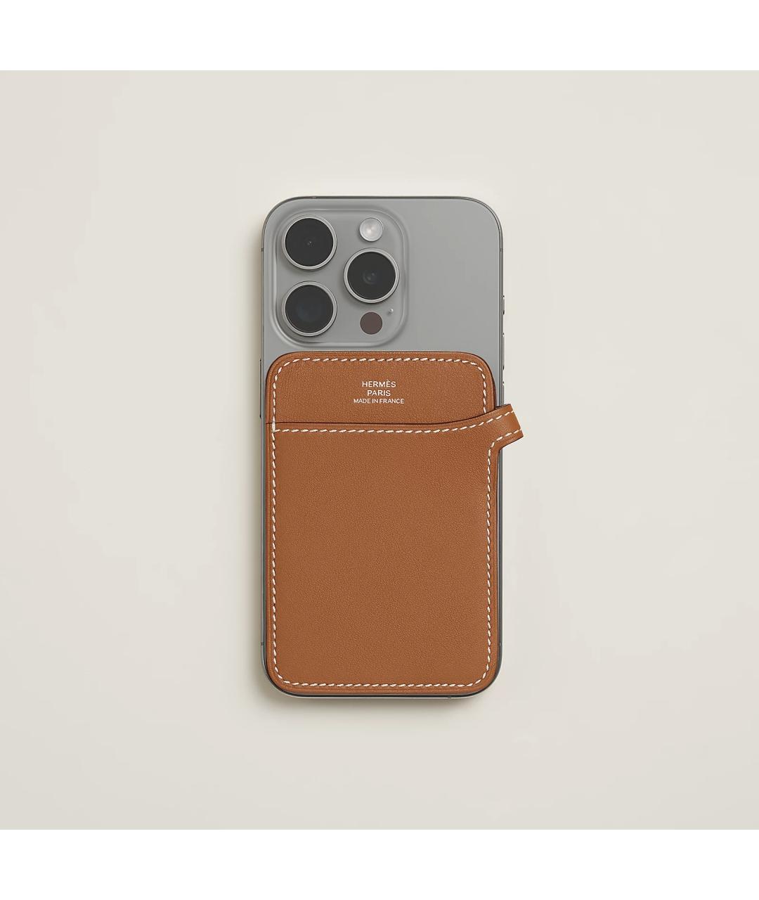 HERMES Коричневый кожаный кардхолдер, фото 4