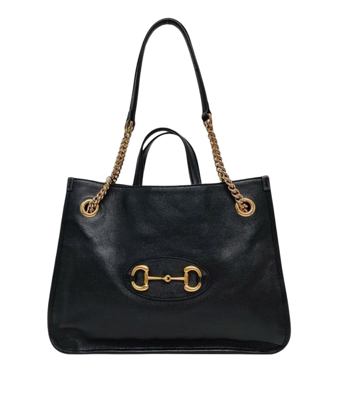 GUCCI Черная кожаная сумка через плечо, фото 1