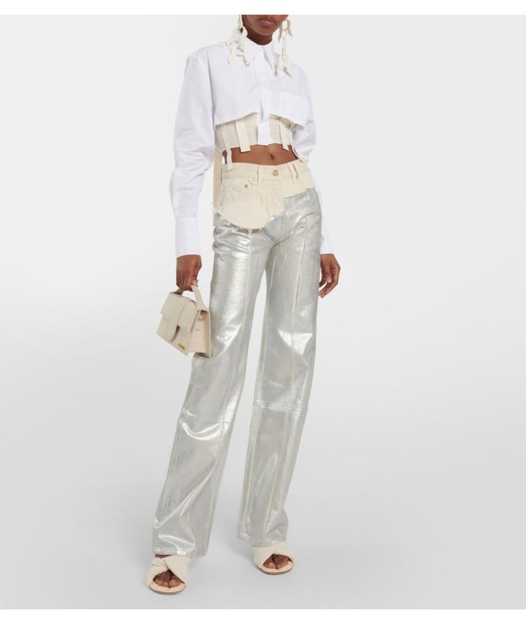 JACQUEMUS Бежевая тканевая сумка с короткими ручками, фото 3