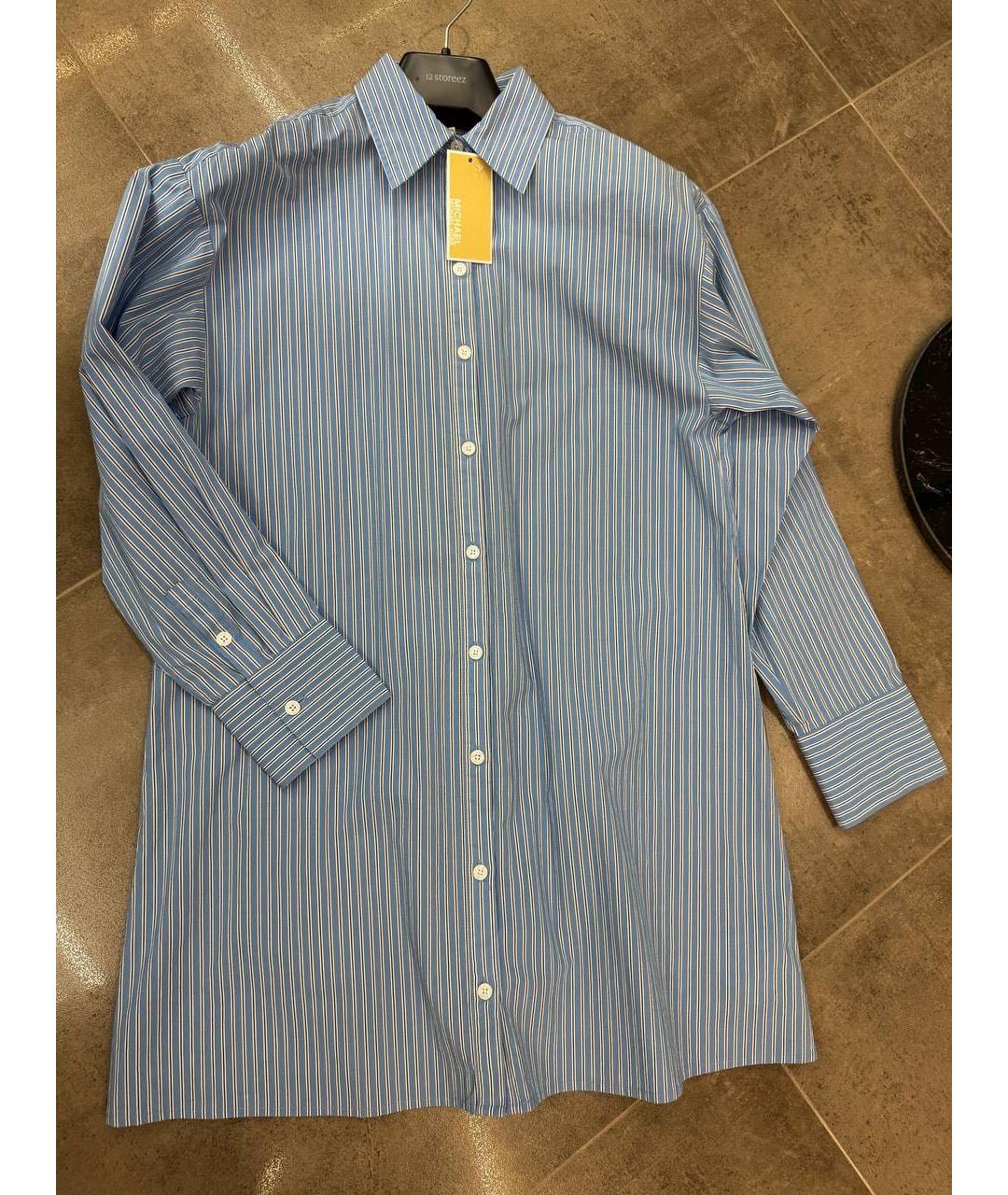 MICHAEL KORS Голубое хлопковое повседневное платье, фото 7