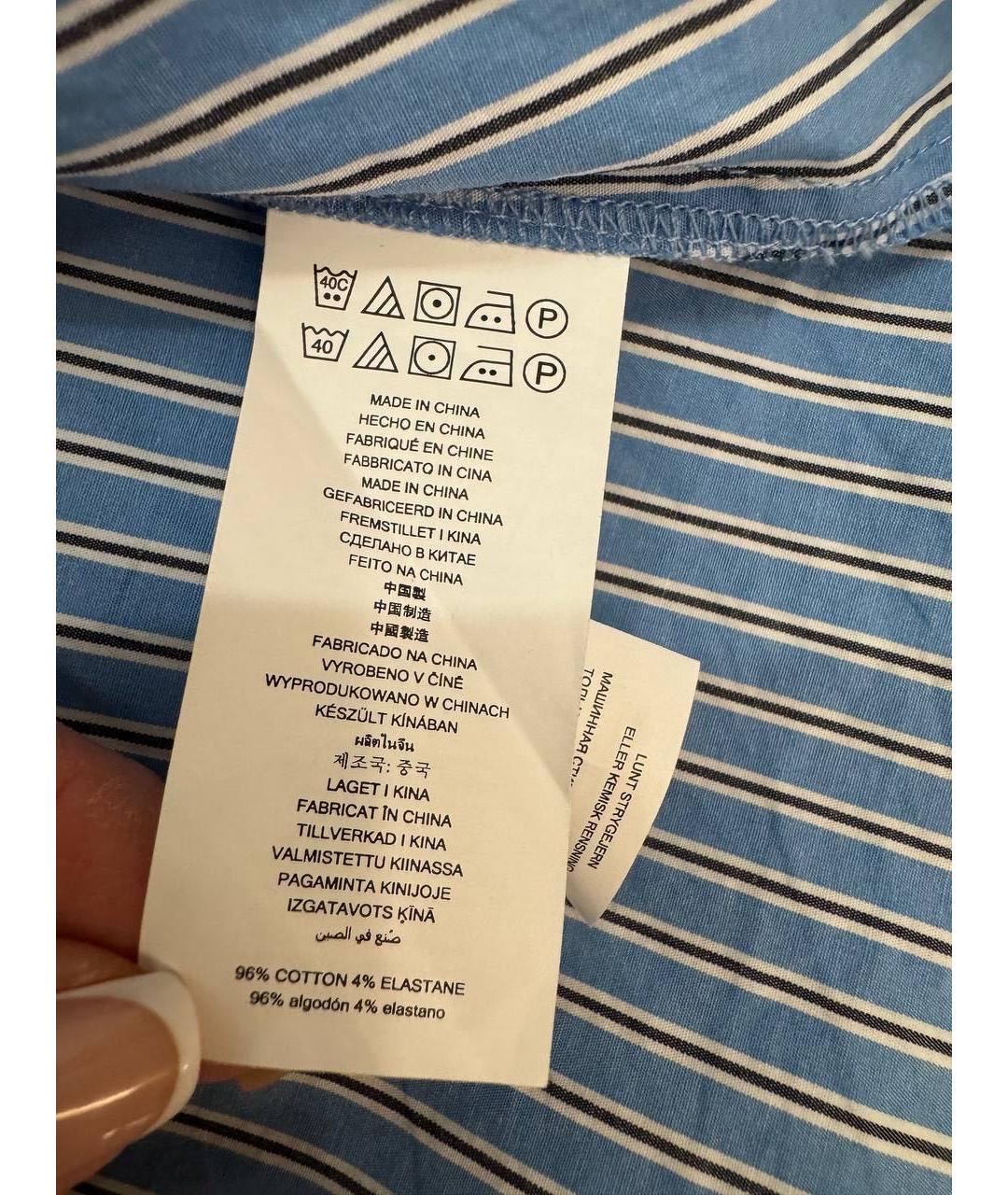 MICHAEL KORS Голубое хлопковое повседневное платье, фото 6