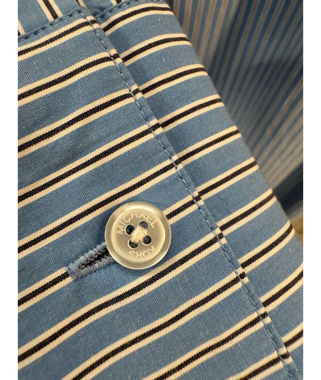 MICHAEL KORS Голубое хлопковое повседневное платье, фото 5