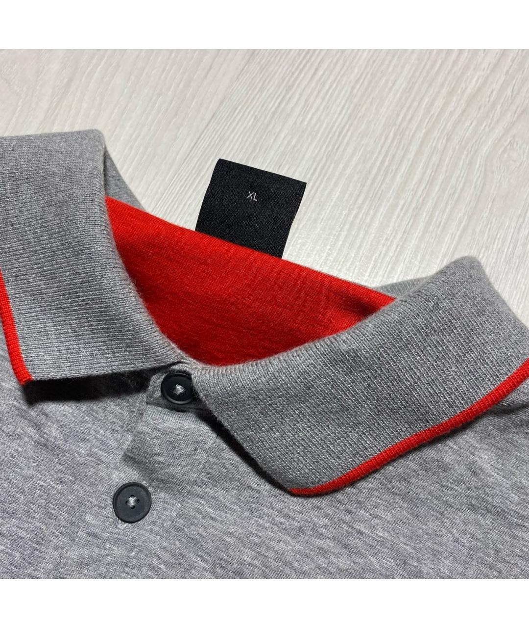 HUGO BOSS Серое хлопковое поло с длинным рукавом, фото 5