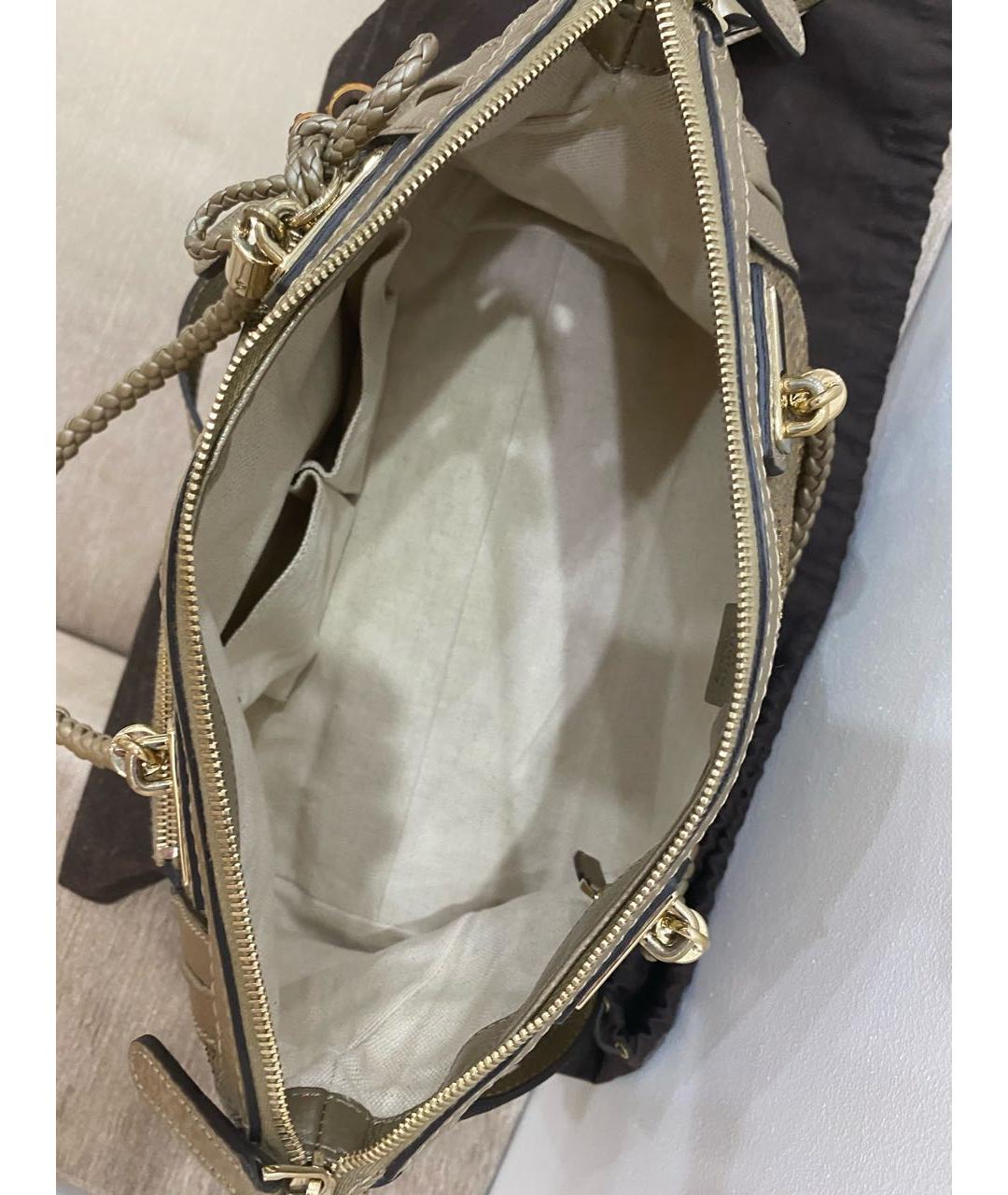 GUCCI Золотая сумка с короткими ручками из экзотической кожи, фото 8