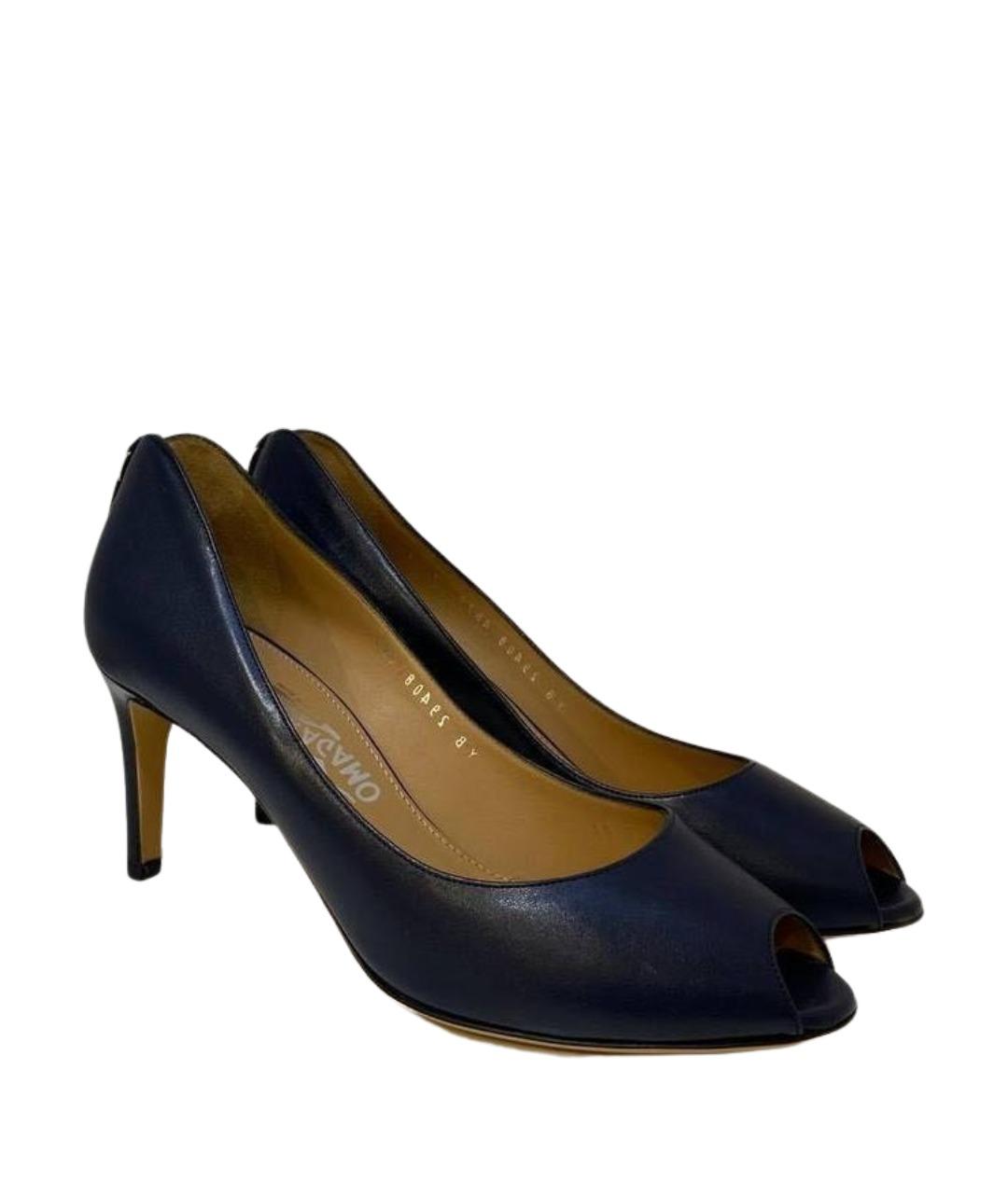 FERRAGAMO Черные кожаные туфли, фото 1