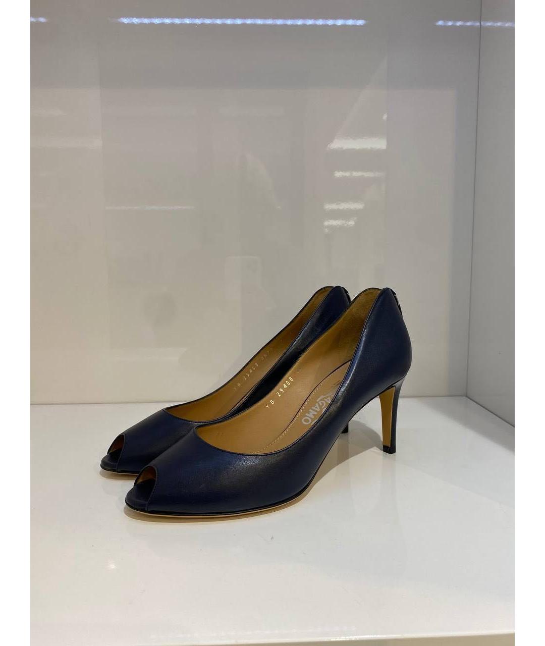 FERRAGAMO Черные кожаные туфли, фото 4