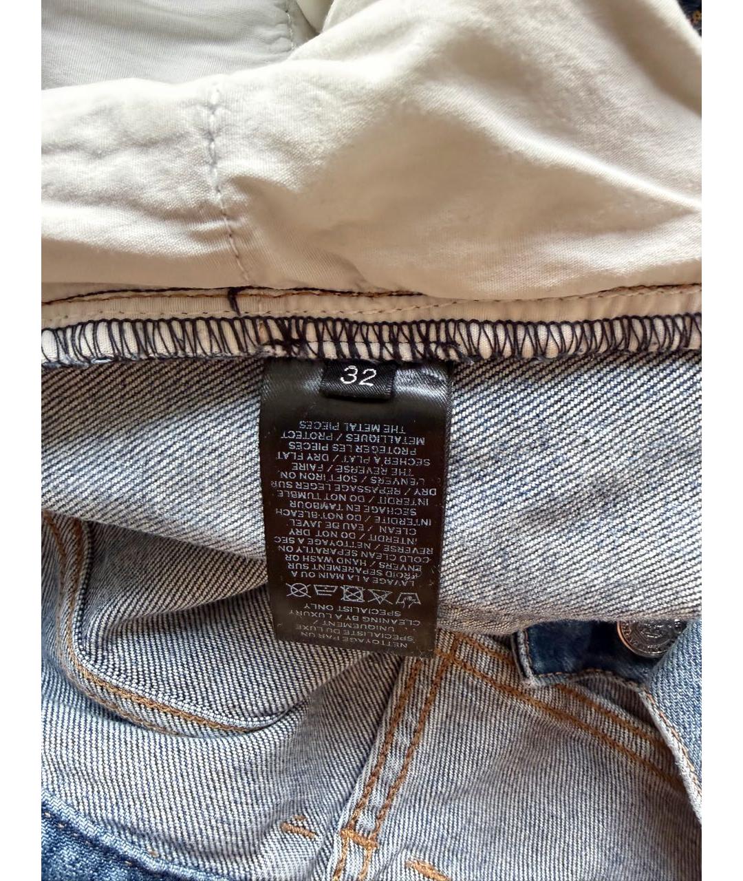 BALMAIN Голубые хлопко-эластановые прямые джинсы, фото 6