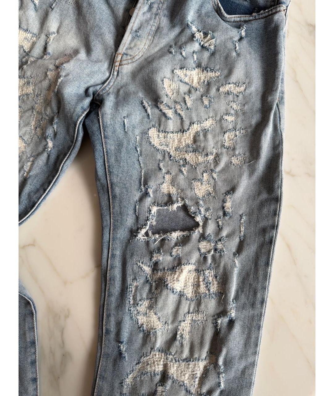 BALMAIN Голубые хлопко-эластановые прямые джинсы, фото 7