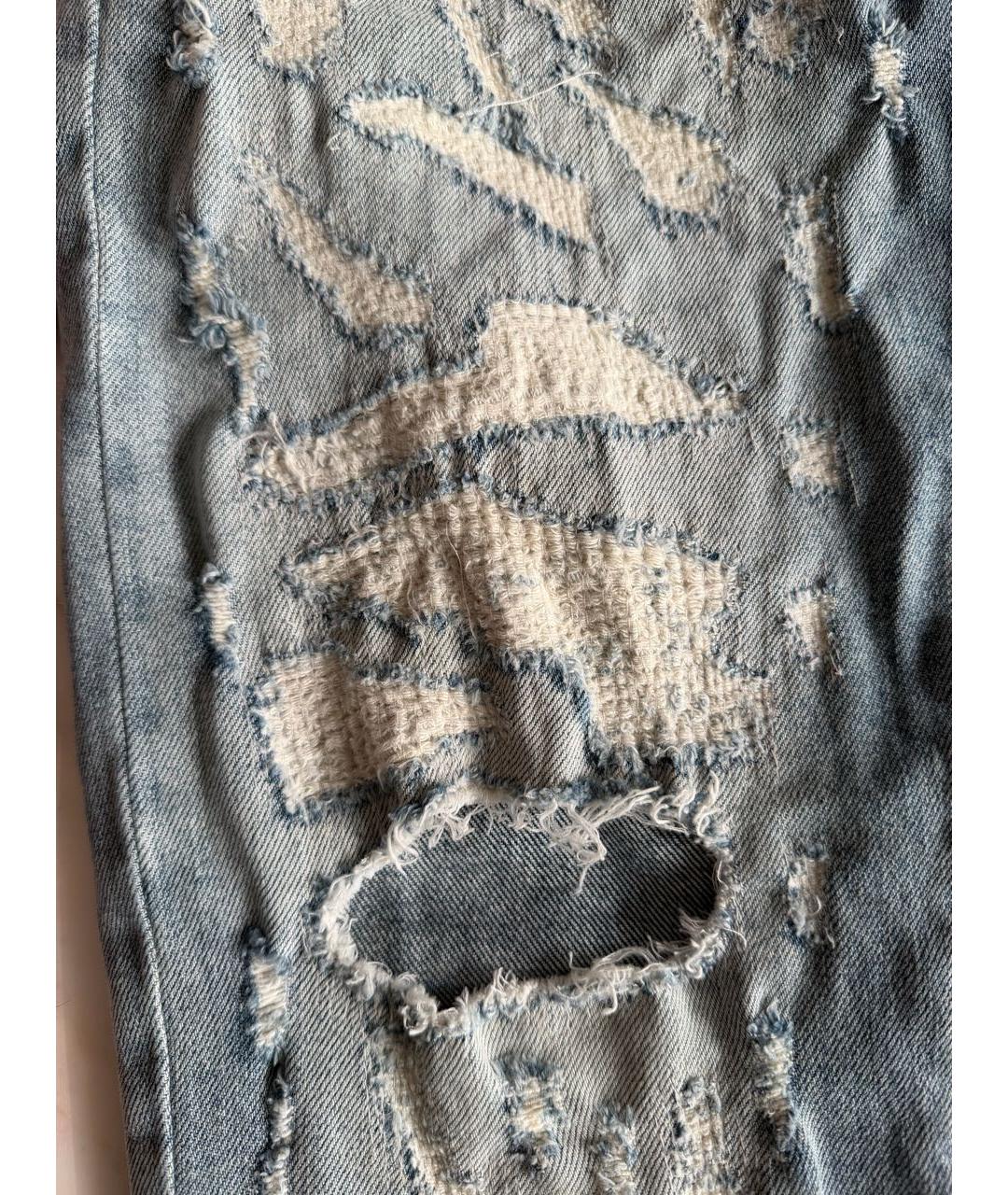 BALMAIN Голубые хлопко-эластановые прямые джинсы, фото 8