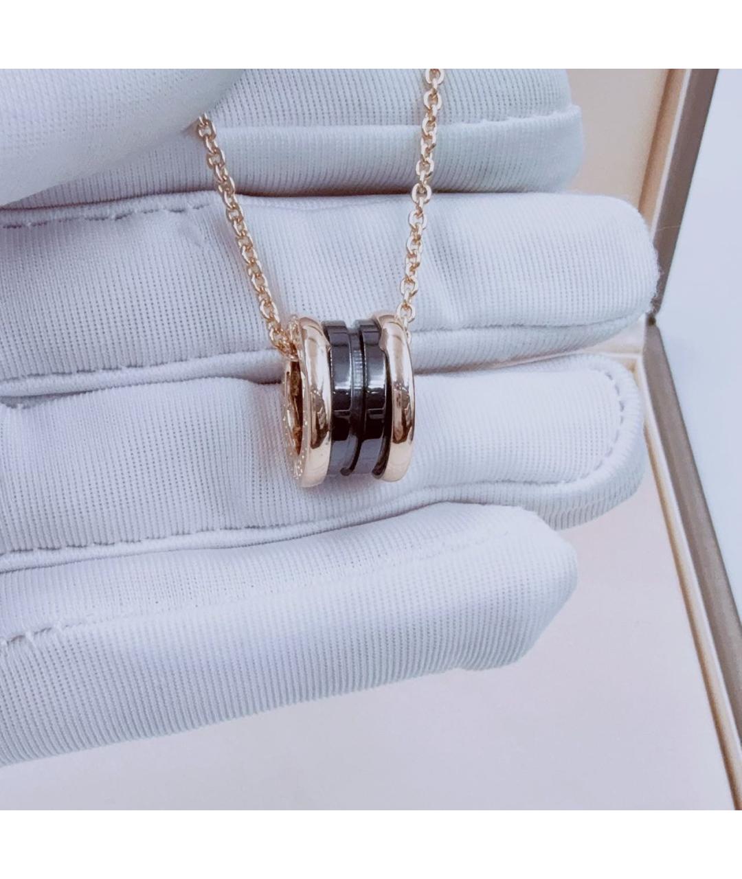 BVLGARI Черное колье из розового золота, фото 4