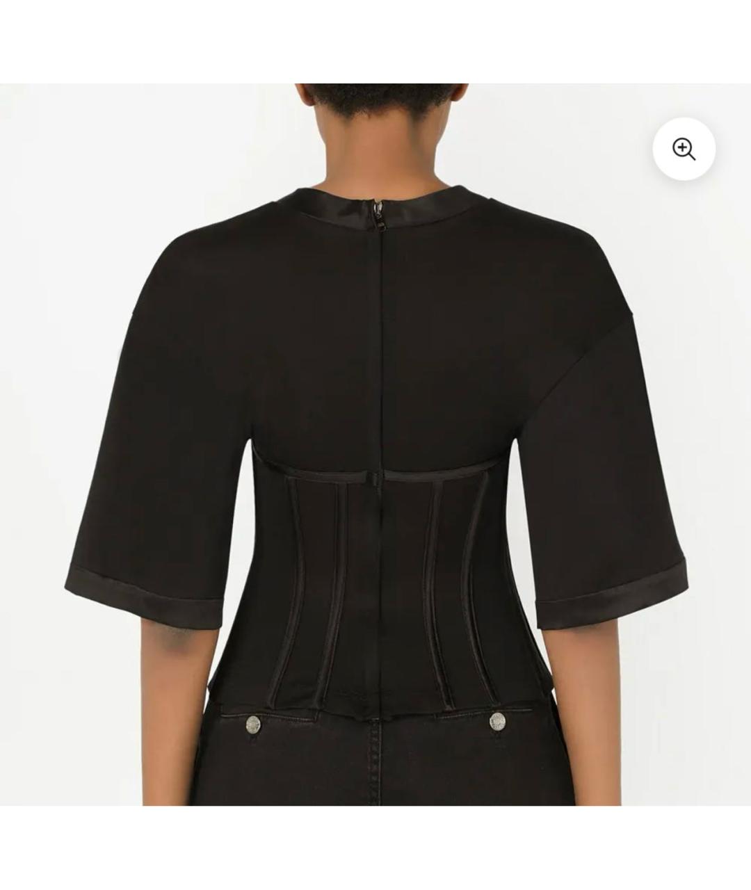 DOLCE&GABBANA Черная шелковая футболка, фото 2