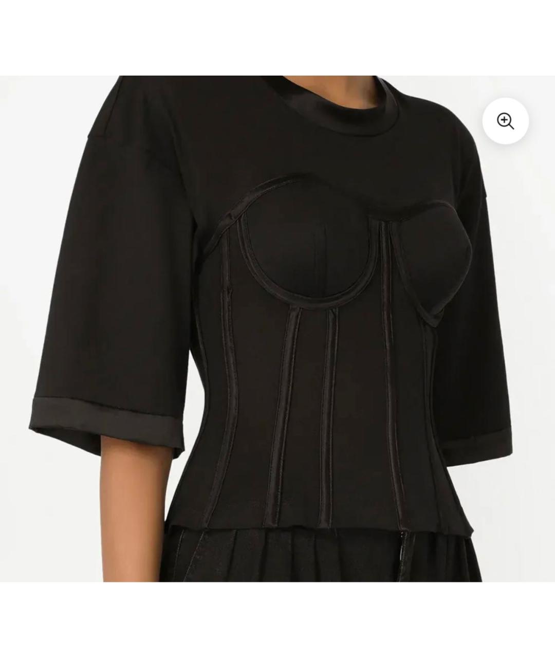 DOLCE&GABBANA Черная шелковая футболка, фото 3