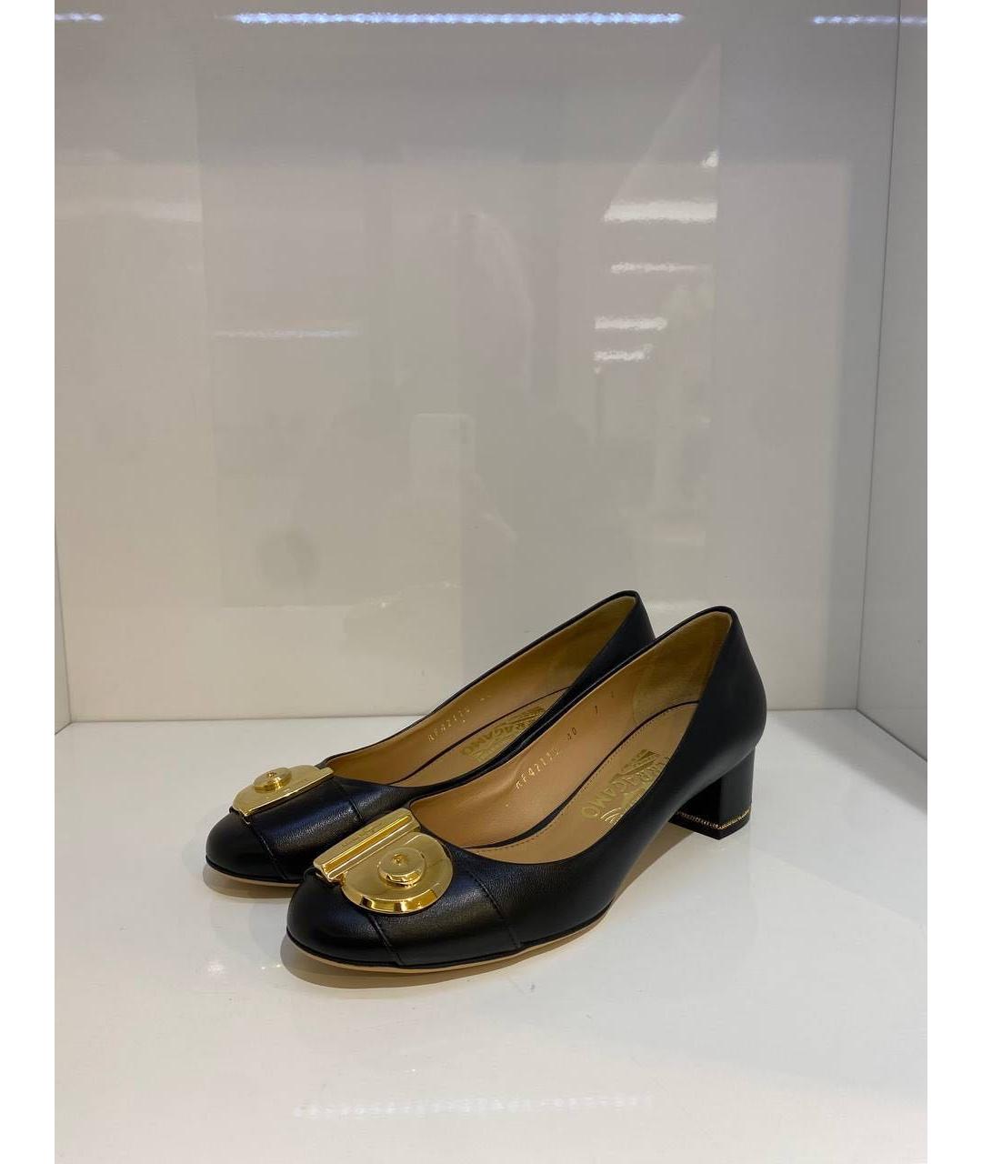 FERRAGAMO Черные кожаные туфли, фото 2