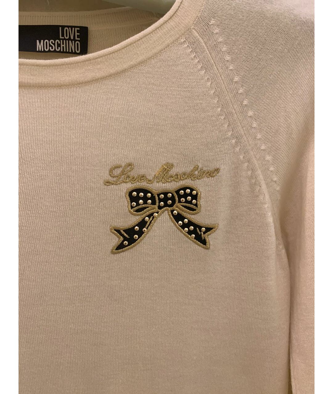 LOVE MOSCHINO Белый кашемировый джемпер / свитер, фото 3