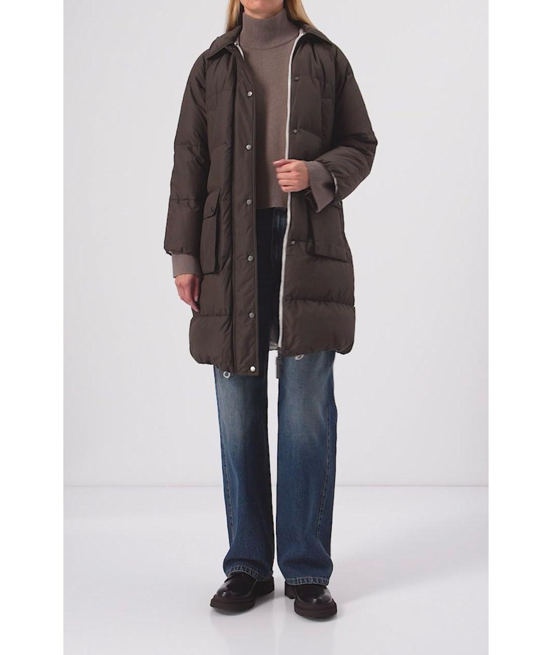 BRUNELLO CUCINELLI Коричневый пуховик, фото 5