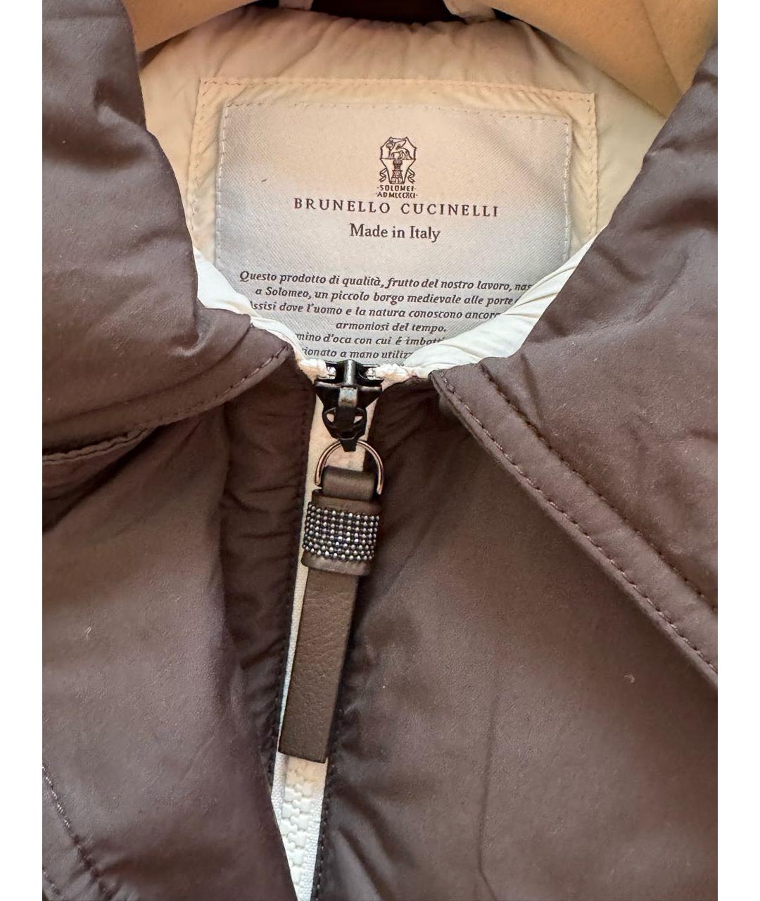 BRUNELLO CUCINELLI Коричневый пуховик, фото 3