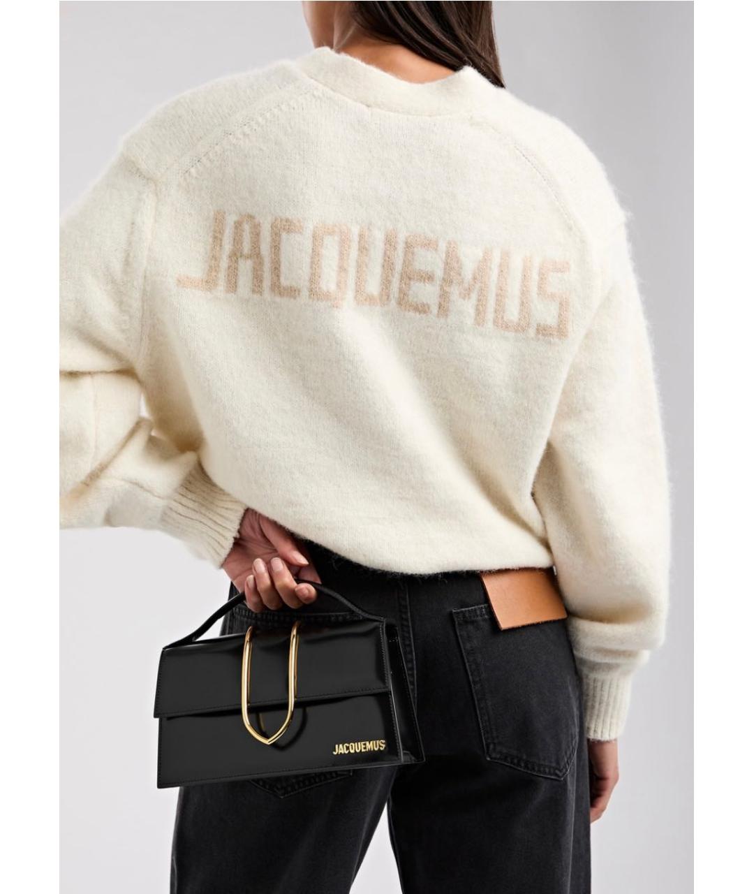 JACQUEMUS Черная сумка через плечо из лакированной кожи, фото 8