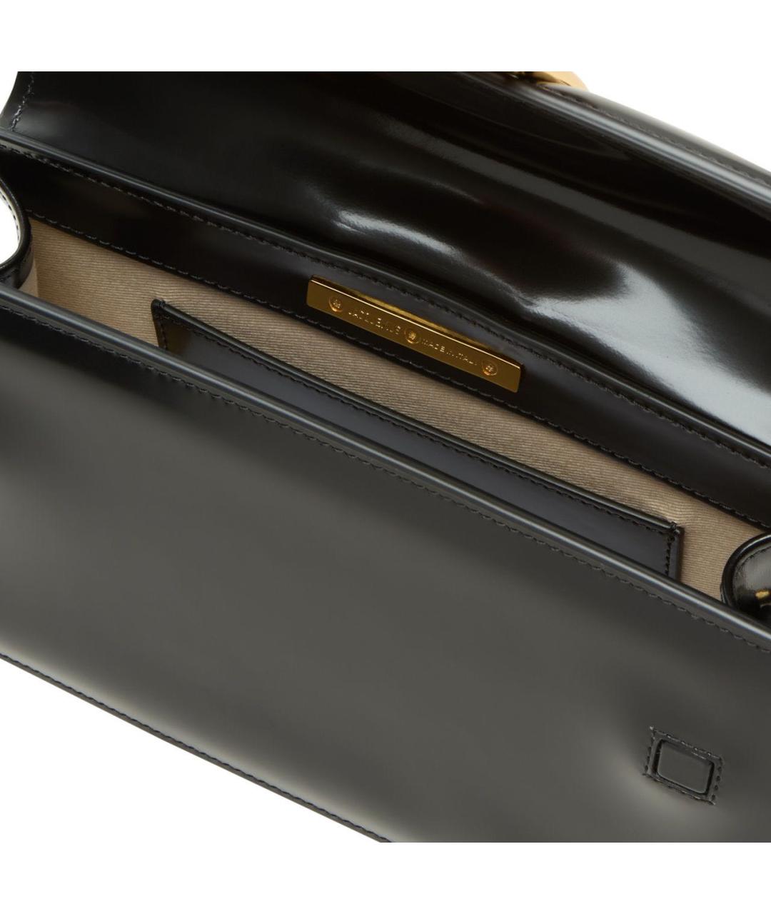 JACQUEMUS Черная сумка через плечо из лакированной кожи, фото 2