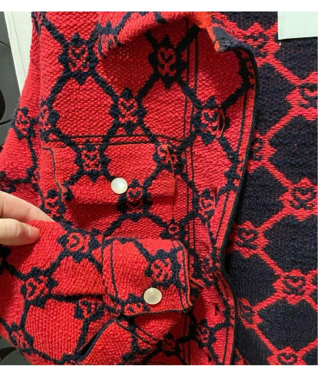 SANDRO Красный хлопковый жакет/пиджак, фото 4