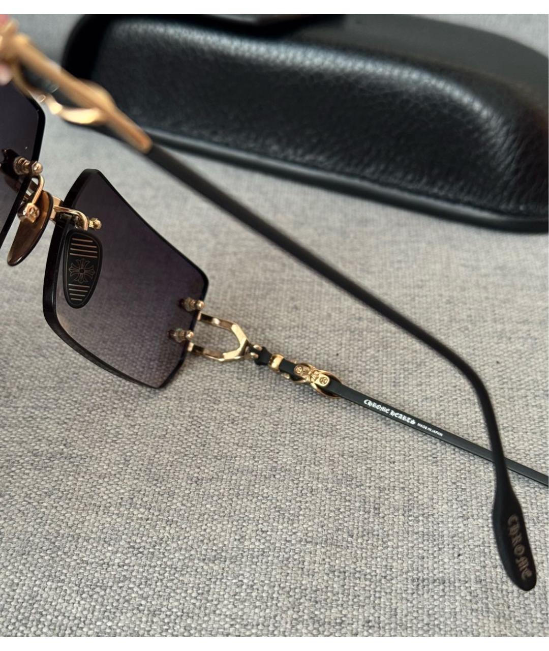 CHROME HEARTS Черные металлические солнцезащитные очки, фото 5