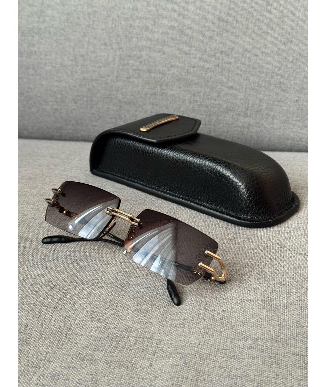 CHROME HEARTS Черные металлические солнцезащитные очки, фото 2