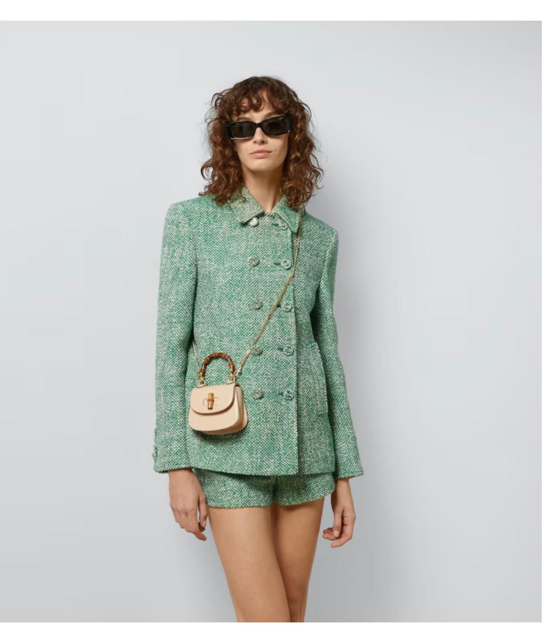 GUCCI Бежевая кожаная сумка через плечо, фото 8