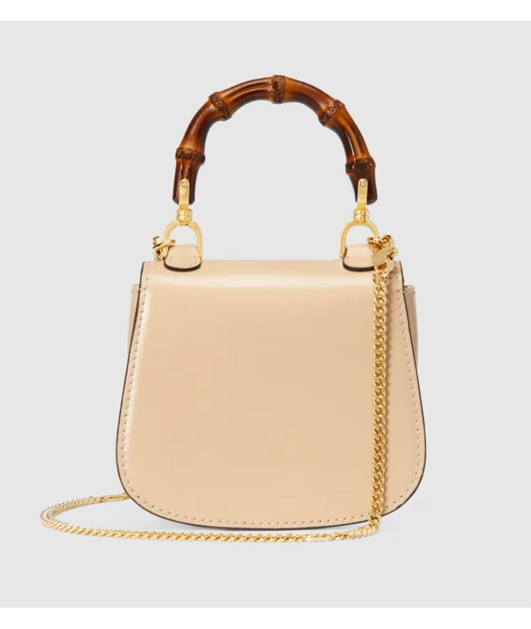 GUCCI Бежевая кожаная сумка через плечо, фото 3