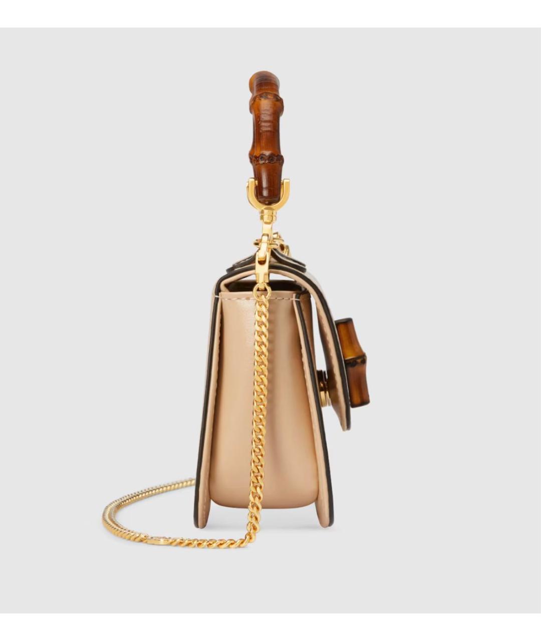 GUCCI Бежевая кожаная сумка через плечо, фото 5