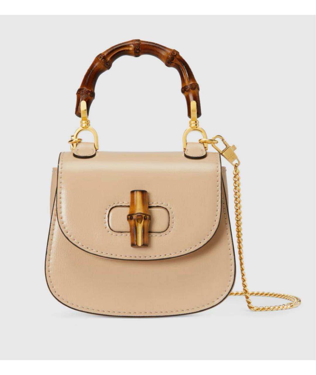 GUCCI Бежевая кожаная сумка через плечо, фото 9