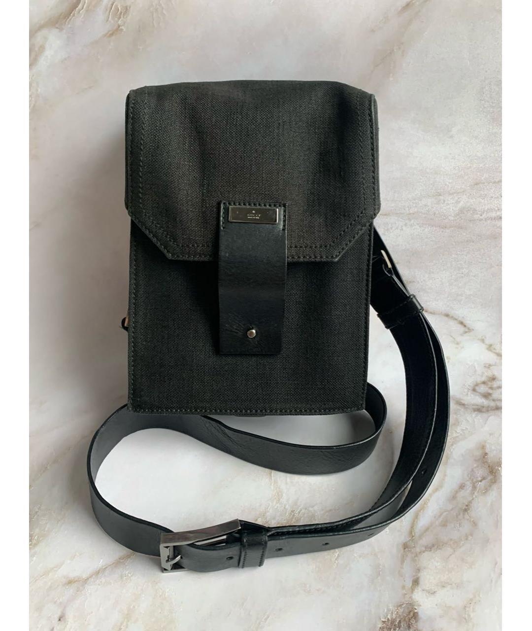 GUCCI Черная тканевая сумка через плечо, фото 5