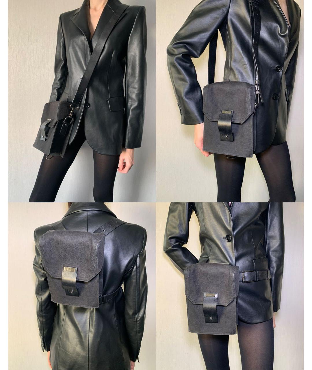 GUCCI Черная тканевая сумка через плечо, фото 4