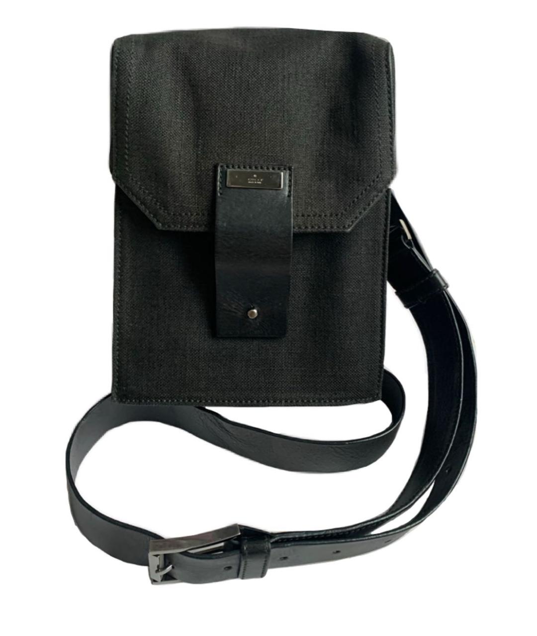 GUCCI Черная тканевая сумка через плечо, фото 1