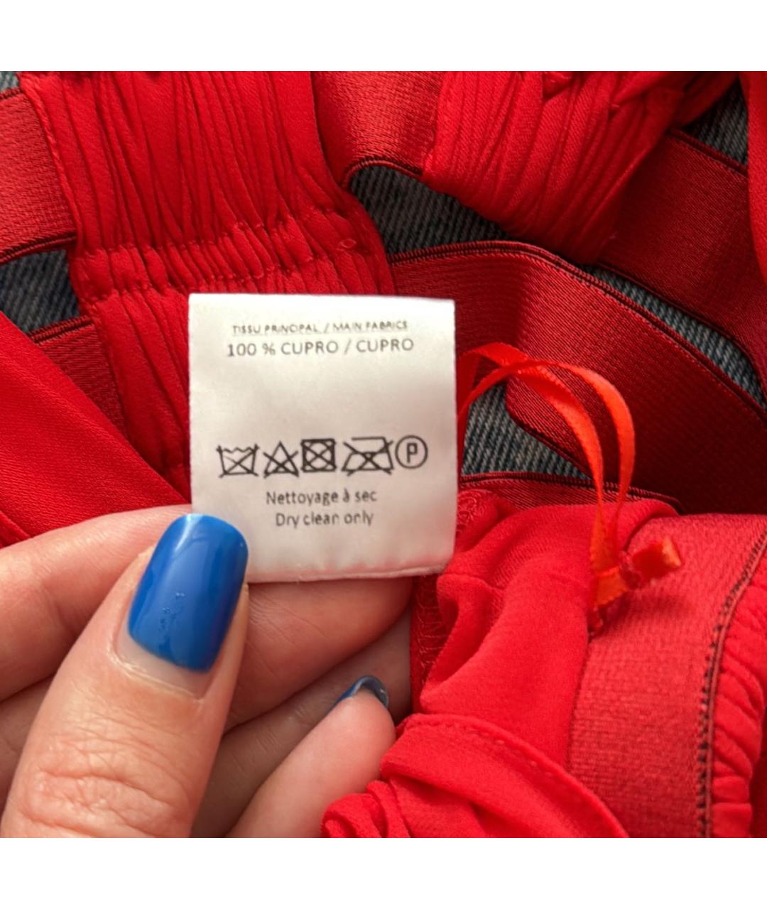 ALAIA Красное вискозное коктейльное платье, фото 5