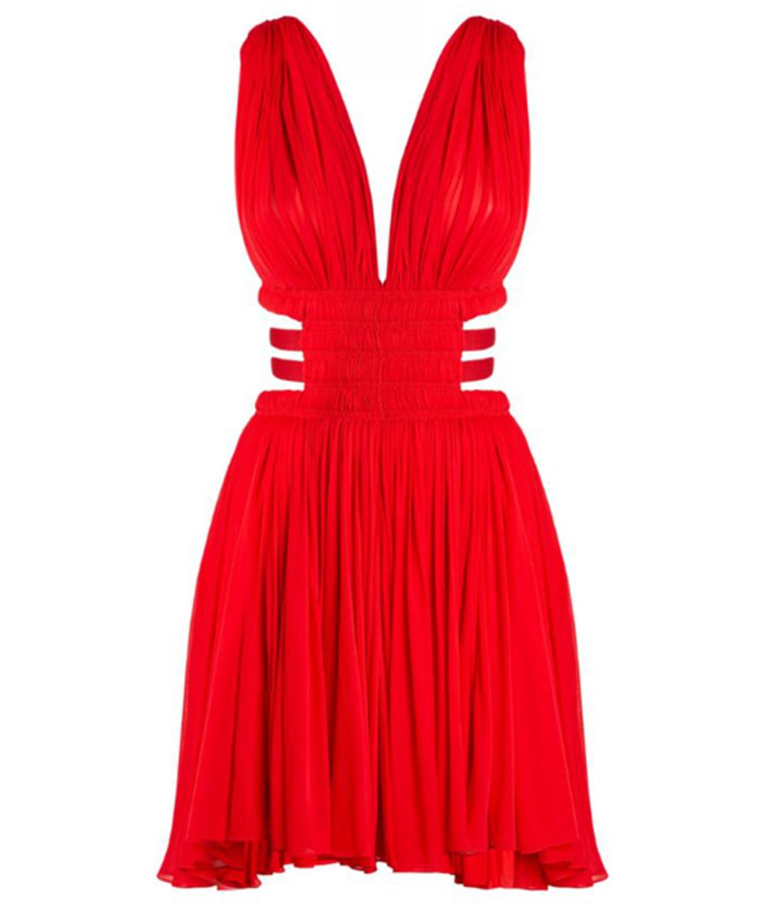 ALAIA Красное вискозное коктейльное платье, фото 1