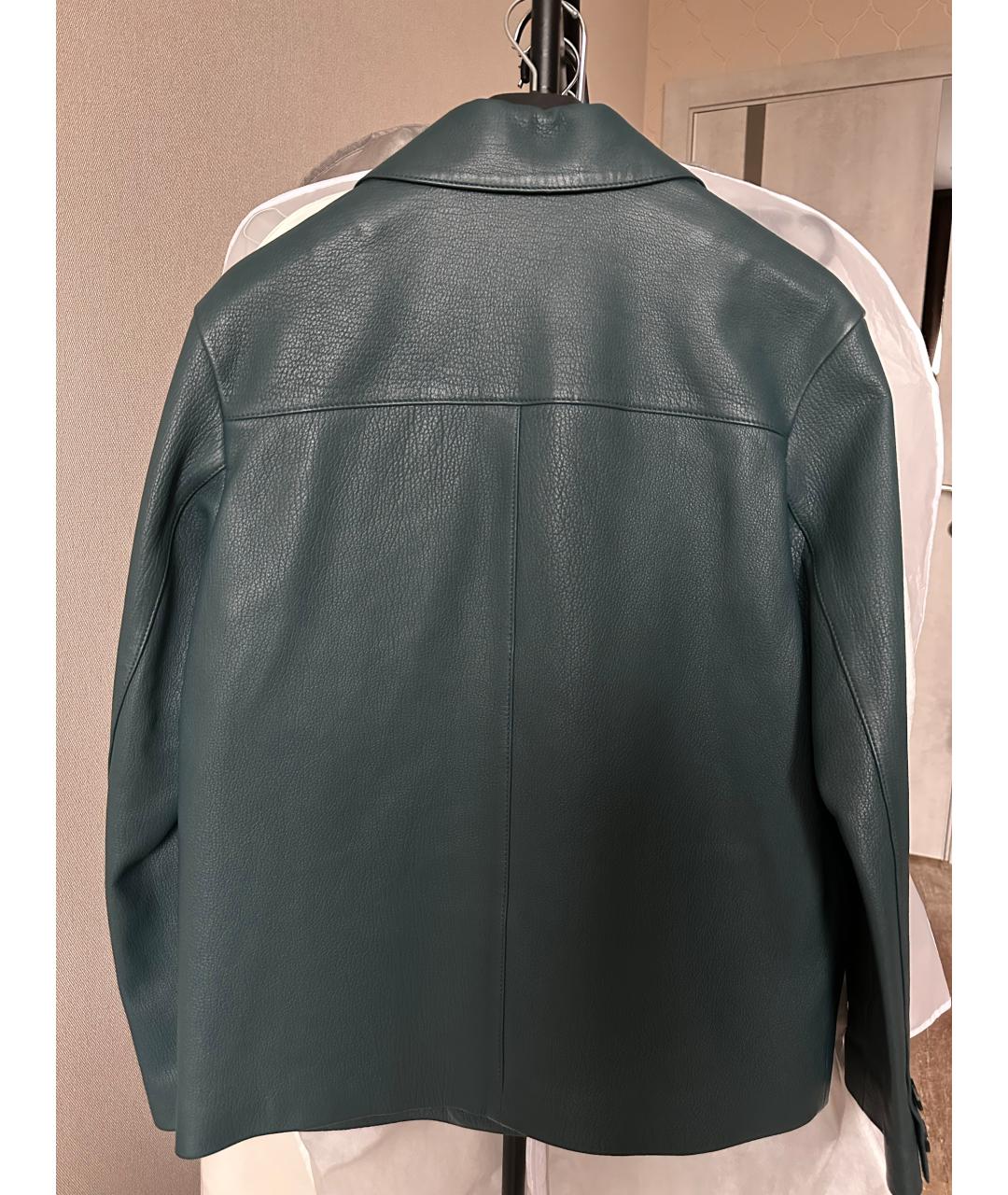 12 STOREEZ Бирюзовый кожаный жакет/пиджак, фото 7